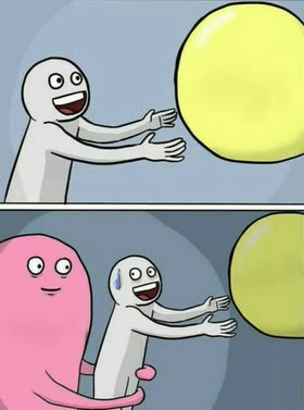 Running Away Balloon meme template